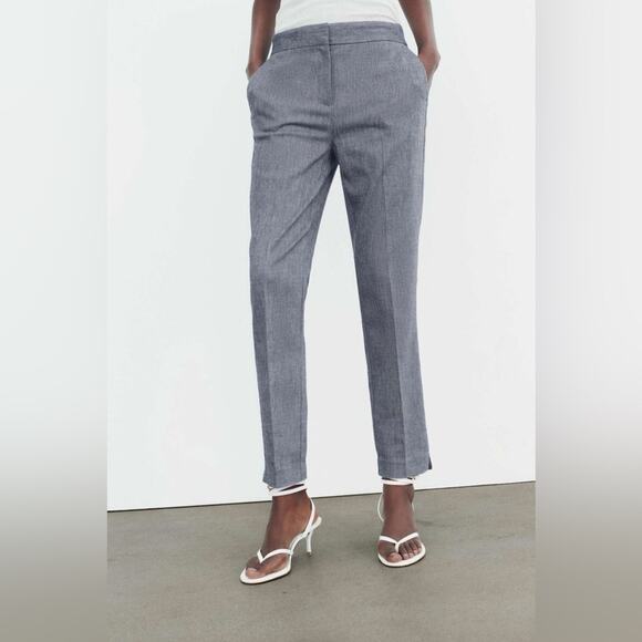 Zara Blue JOGGER WAIST TROUSERS Size Extra Extra Large XXL - Picture 2 of 7